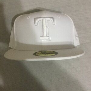 New Era MLB Texas Rangers whiteout 59fifty Hat 7 5/8